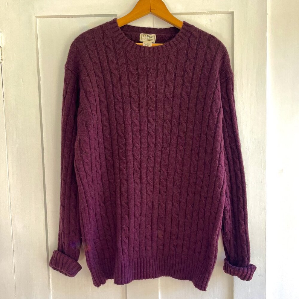 L.L. Bean Lambswool Cable Knit Sweater